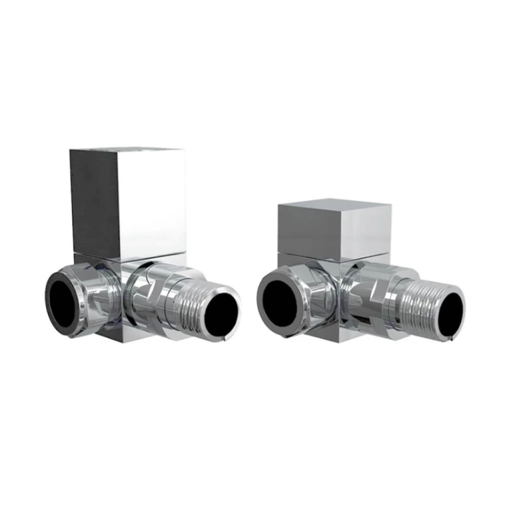 Cutout image of Redroom by Barwick Chrome Corner Square Manual Radiator Valves